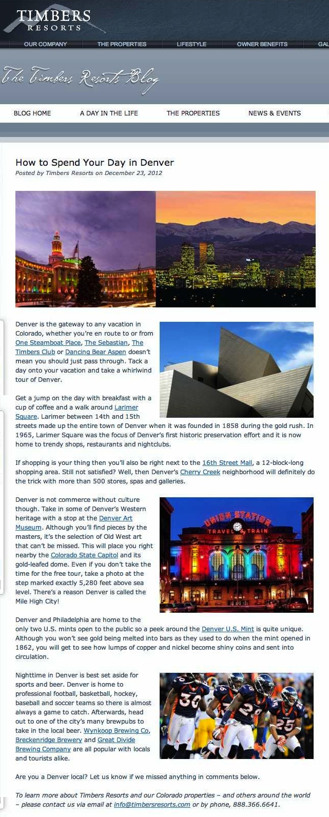 How to Spend Your Day in Denver - Timbers Resorts copy