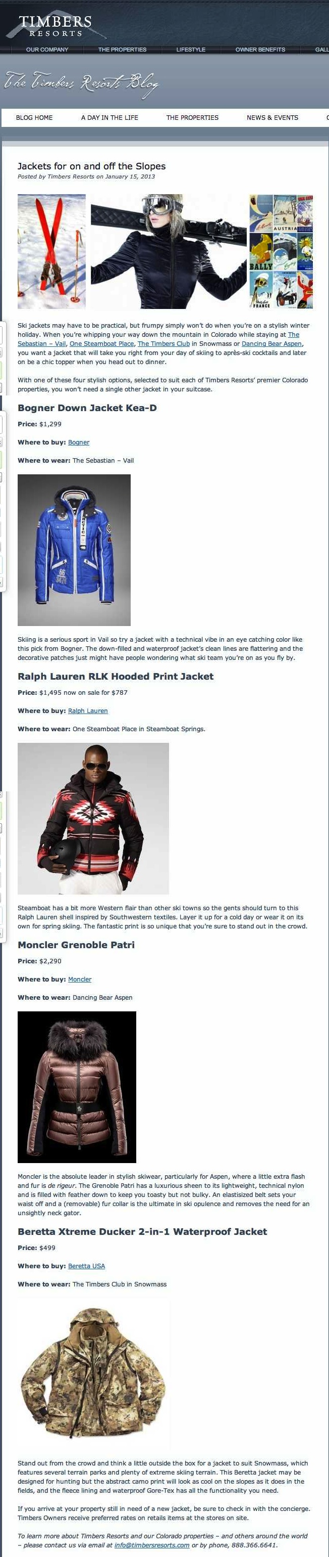 Jackets for on and off the Slopes - Timbers Resorts copy