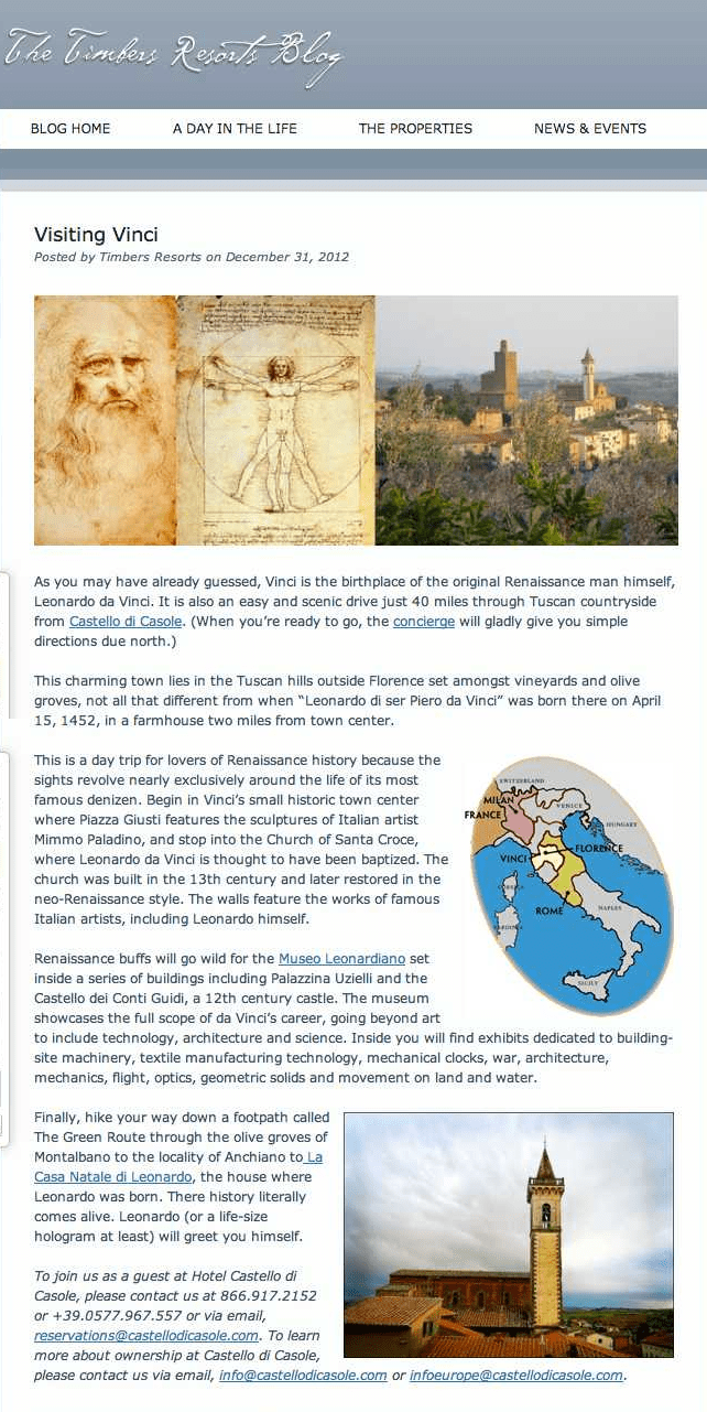 Visiting Vinci - Timbers Resorts copy