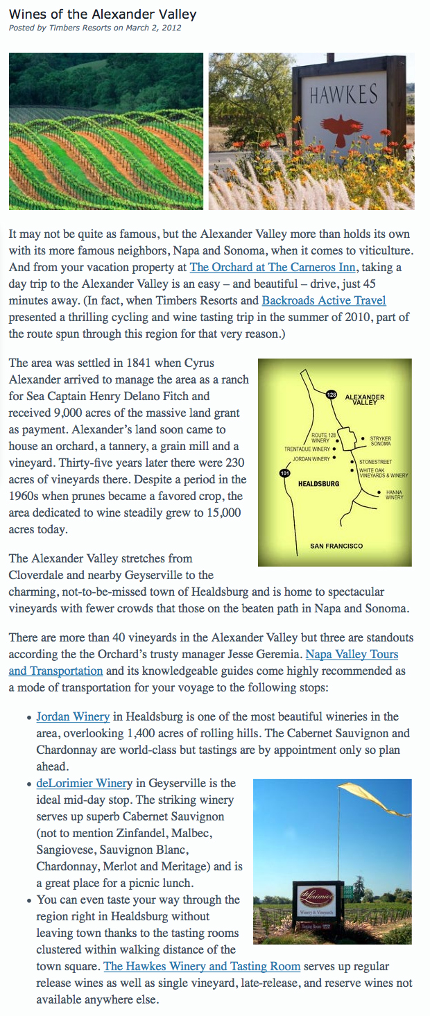 Wines of the Alexander Valley