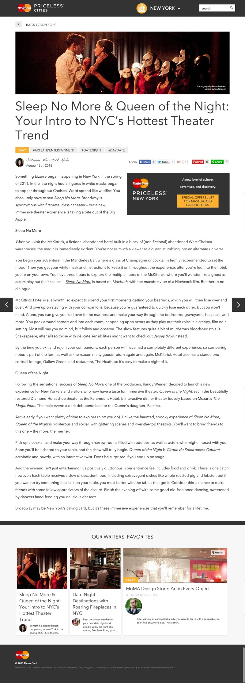 Sleep No More and Queen of the Night Captivate Imaginations